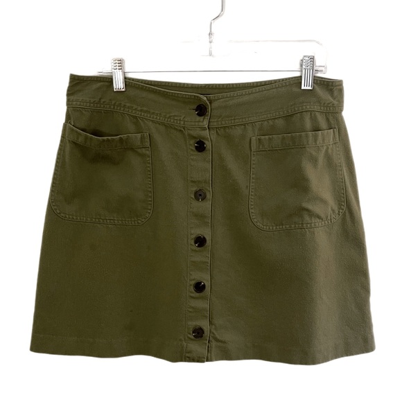 Madewell Dresses & Skirts - MADEWELL Button Down Olive Green Skirt 12